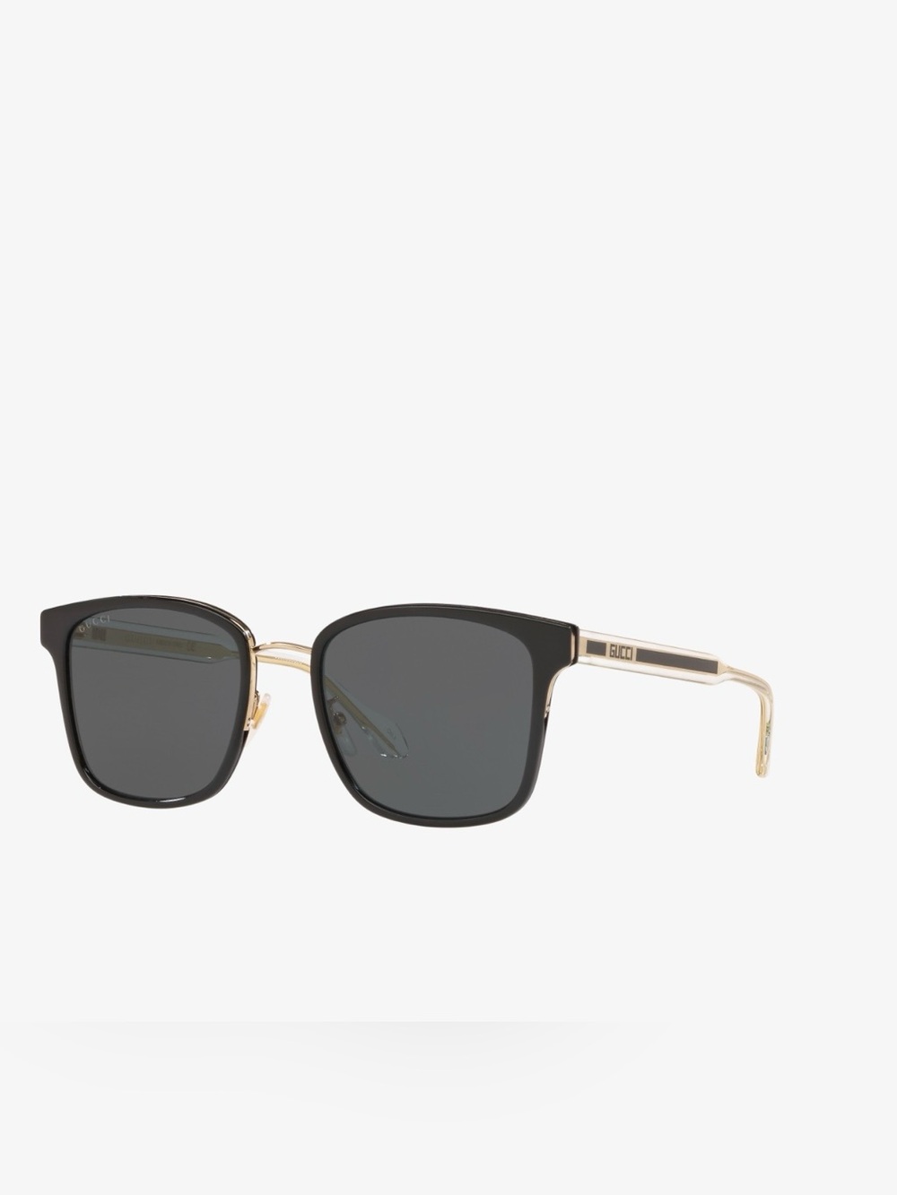Gucci Men's Black Frames with Gold Temples Sunglasses